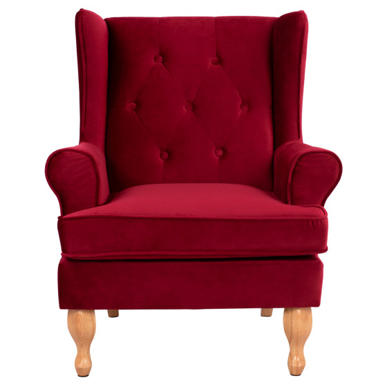 Armchair Red Velvet Brandon 81x83x101cm HM3073.14