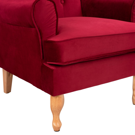 Armchair Red Velvet Brandon 81x83x101cm HM3073.14