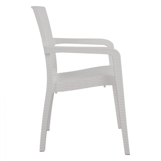 Polypropylene Armchair Rattan HM5590.04 White color 58x55x87 cm.