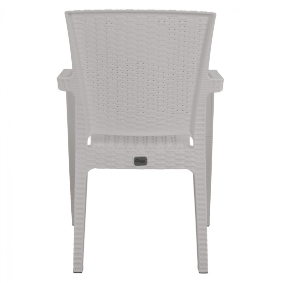 Polypropylene Armchair Rattan HM5590.04 White color 58x55x87 cm.
