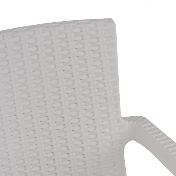 Polypropylene Armchair Rattan HM5590.04 White color 58x55x87 cm.