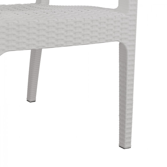 Polypropylene Armchair Rattan HM5590.04 White color 58x55x87 cm.