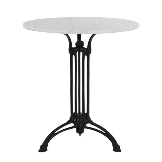 Table with 3 legs base from iron HM5609 with marble  Round 60x73cm