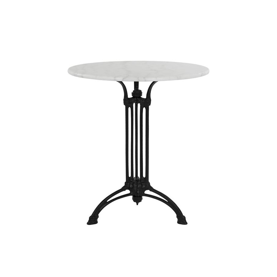 Table with 3 legs base from iron HM5609 with marble  Round 60x73cm