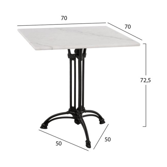 Table with 3 legs from cast iron HM5611 with marble 70x70