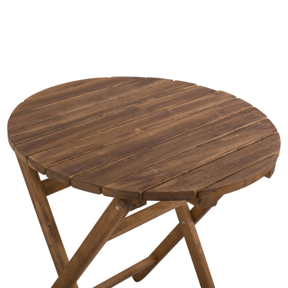 Director's Chair Limnos Round 70cm solid oak wood Walnut HM5654.01