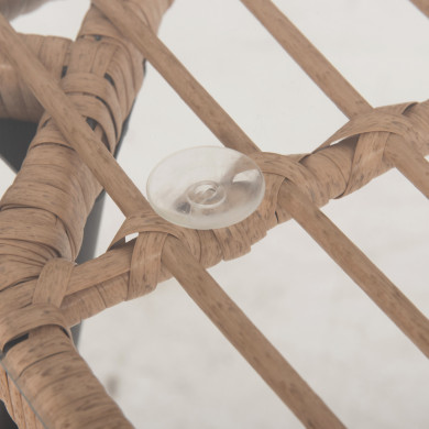 OUTDOOR DINING SET 7PCS ALLEGRA HM10495 WICKER IN BEIGE-METAL IN BLACK