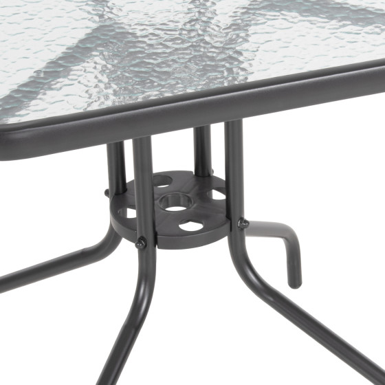 Set 3 pieces With Table Figo 70x70x72 & Armchairs Laura Grey Color HM10469