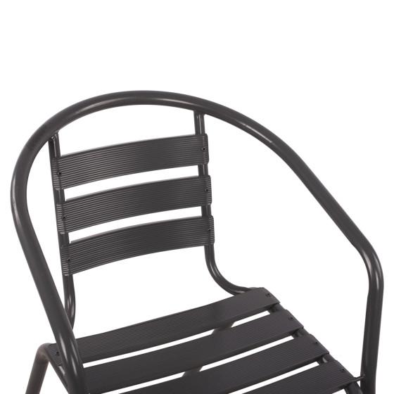 Set 3 pieces With Table Figo 70x70x72 & Armchairs Laura Grey Color HM10469