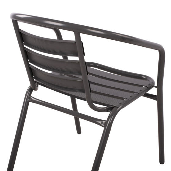 Set 3 pieces With Table Figo 70x70x72 & Armchairs Laura Grey Color HM10469