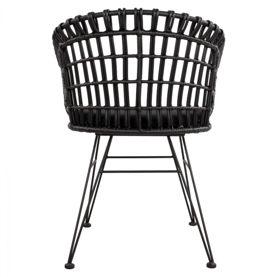 Armchair nest type metallic Allegra HM5456.02 Wicker Black 59x56.5x83cm