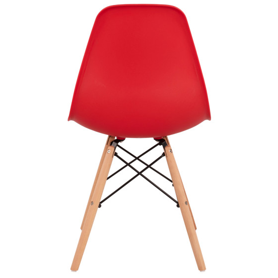 Chair with wooden legs and seat Twist PP Red HM8460.04 46x50x82 cm