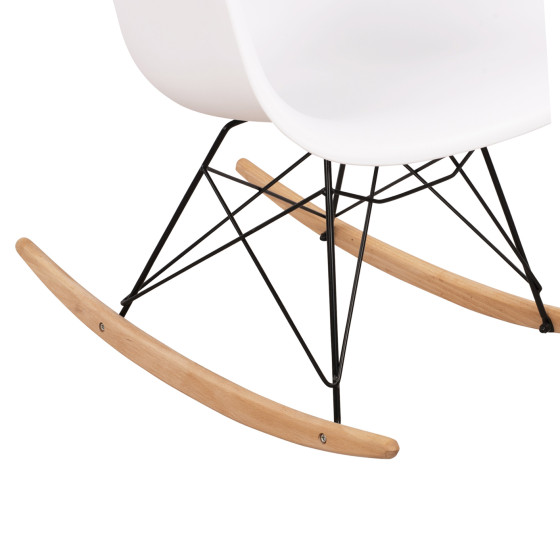Rocking Armchair, white seat-Black frame HM0035.11 61x71x64 cm