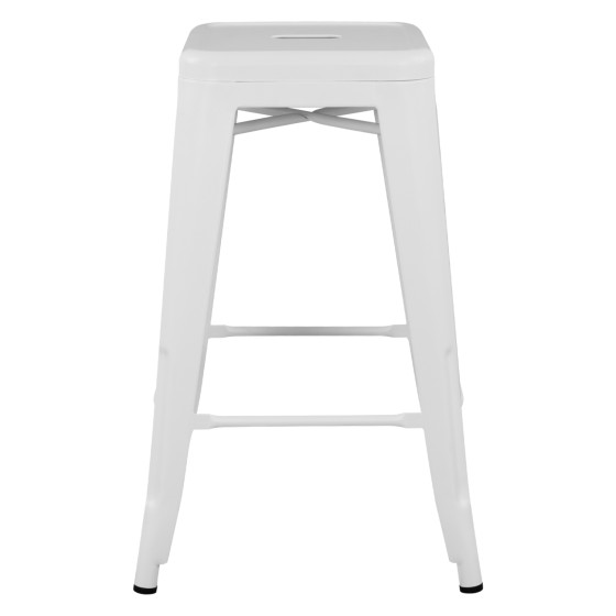 ΣΚΑΜΠΟ ΜΕΣΑΙΟΥ ΥΨΟΥΣ ΜΕΤΑΛΛΙΚΟ HM8573.21 MELITA ΣΕ ΛΕΥΚΟ ΜΑΤ 43x43x67Yεκ.