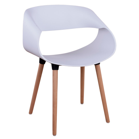 Polypropylene Armchair Maggie HM8600.01 in white color 59x53x80 cm