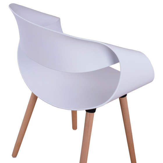 Polypropylene Armchair Maggie HM8600.01 in white color 59x53x80 cm
