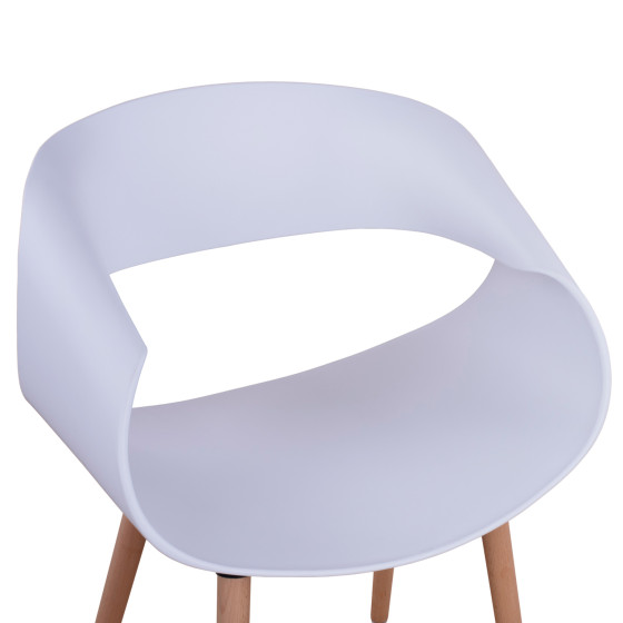 Polypropylene Armchair Maggie HM8600.01 in white color 59x53x80 cm