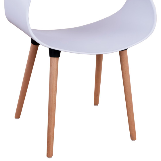 Polypropylene Armchair Maggie HM8600.01 in white color 59x53x80 cm