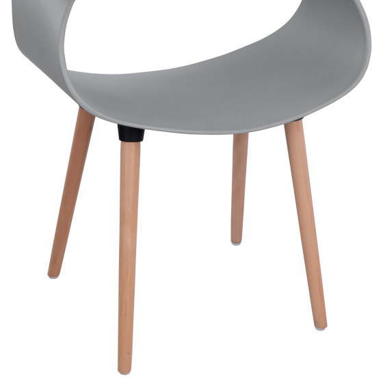 Polypropylene Armchair Maggie HM8600.10 Grey color 59x53x80 cm