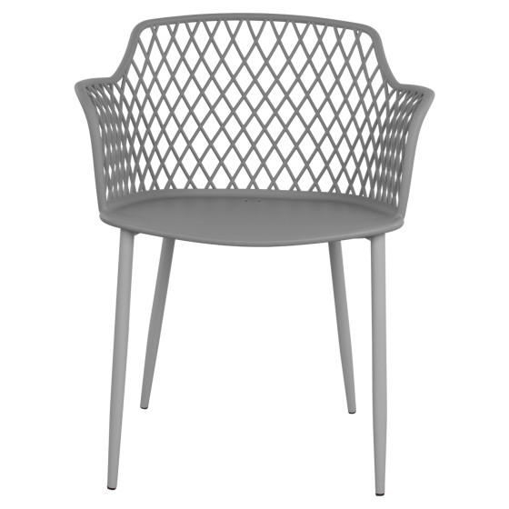 Polypropylene Armchair Jocelyn HM8510.10 Grey with metallic legs 62x55.5x79cm