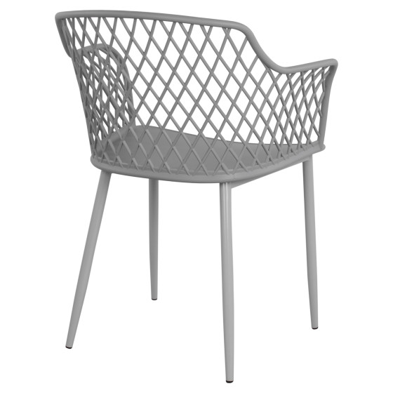 Polypropylene Armchair Jocelyn HM8510.10 Grey with metallic legs 62x55.5x79cm