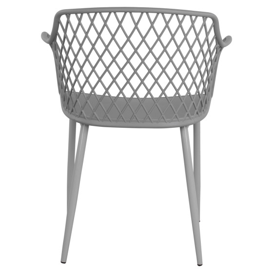 Polypropylene Armchair Jocelyn HM8510.10 Grey with metallic legs 62x55.5x79cm
