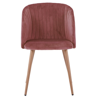 VELVET ARMCHAIR LEAH IN DUSTY PINK WITH METALLIC LEGS s HM8543.02 51x58x80 cm