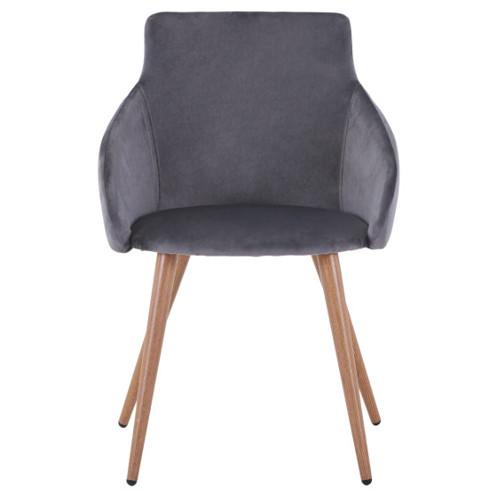 Armchair Ivy Velvet Grey and metallic legs HM8546.01 55x55x80 cm