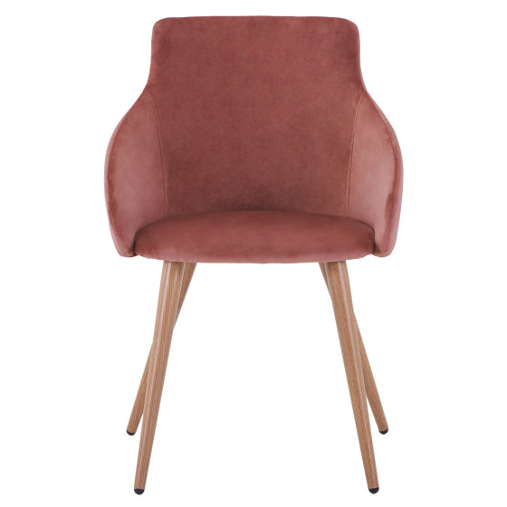 ARMCHAIR IVY VELVET DUSTY PINK AND METAL LEGS HM8546.02 55x55x80Y cm.