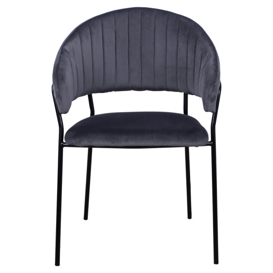 Armchair Theodore HM8520.01 from velvet grey with metallic frame 55x50x82cm
