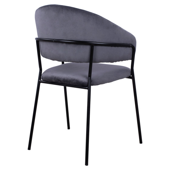 Armchair Theodore HM8520.01 from velvet grey with metallic frame 55x50x82cm