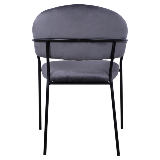 Armchair Theodore HM8520.01 from velvet grey with metallic frame 55x50x82cm