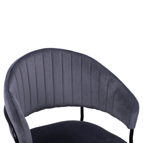 Armchair Theodore HM8520.01 from velvet grey with metallic frame 55x50x82cm