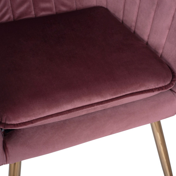 VELVET ARMCHAIR SAWYER HM8523.02 IN DUSTY PINK WITH GOLDEN LEGS 55x60x83 cm