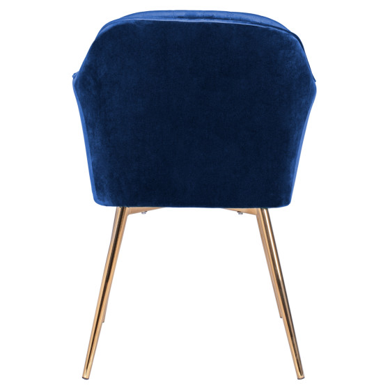 Armchair Sawyer HM8523.08 from Velvet Blue with gold legs 55Χ60Χ83cm