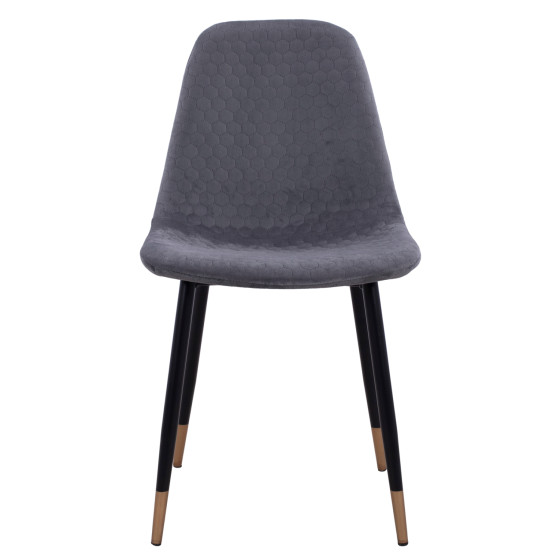 Chair Lucille HM8552.01 from Velvet Grey and metallic frame 45x56x81cm