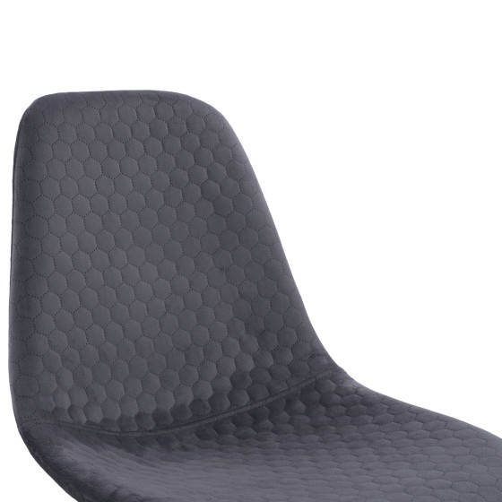 Chair Lucille HM8552.01 from Velvet Grey and metallic frame 45x56x81cm