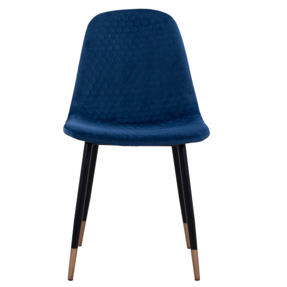 Chair Lucille HM8552.08 form Velvet Blue with metallic frame 45x56x81cm