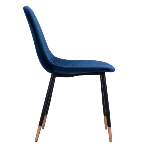 Chair Lucille HM8552.08 form Velvet Blue with metallic frame 45x56x81cm