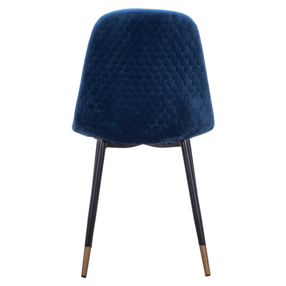 Chair Lucille HM8552.08 form Velvet Blue with metallic frame 45x56x81cm