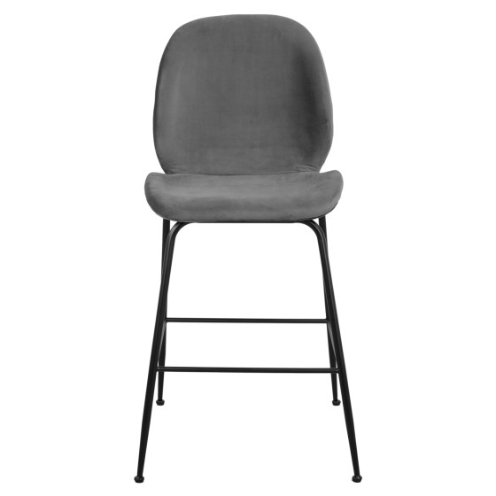 ΣΚΑΜΠΟ ΜΕΣΑΙΟΥ ΥΨΟΥΣ NORA HM8524.01 ΒΕΛΟΥΔΟ ΓΚΡΙ & ΜΑΥΡΟ ΜΕΤΑΛΛΙΚΟ ΣΚΕΛΕΤΟ 48x61x103Υ εκ.