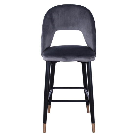 Bar Stool Harper HM8526.01 Velvet Grey with Metallic Frame 50Χ51Χ111cm