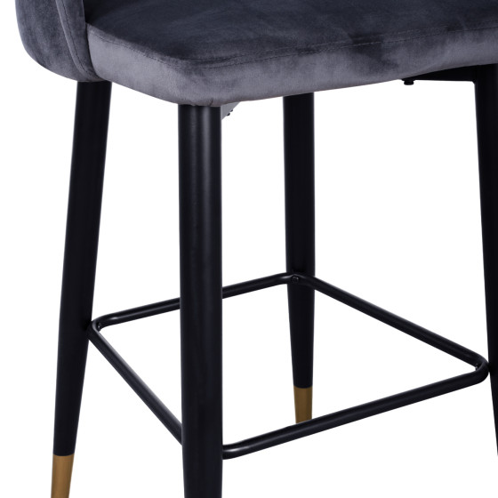 Bar Stool Harper HM8526.01 Velvet Grey with Metallic Frame 50Χ51Χ111cm