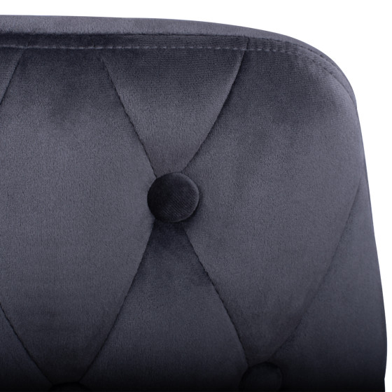 Bar Stool SERENITY HM8519.01 from velvet grey with metallic frame 51x57x110cm