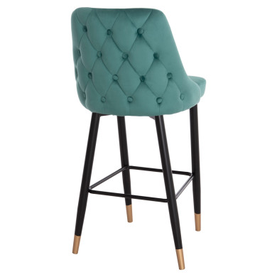 Bar Stool SERENITY HM8519.03 Velvet Cypress Green Color and metallic frame 51x57x110cm