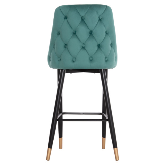 Bar Stool SERENITY HM8519.03 Velvet Cypress Green Color and metallic frame 51x57x110cm