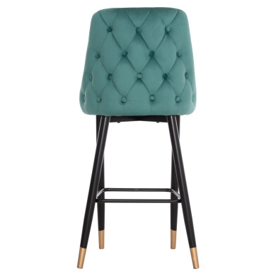Bar Stool SERENITY HM8519.03 Velvet Cypress Green Color and metallic frame 51x57x110cm