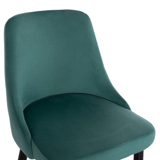 Bar Stool SERENITY HM8519.03 Velvet Cypress Green Color and metallic frame 51x57x110cm