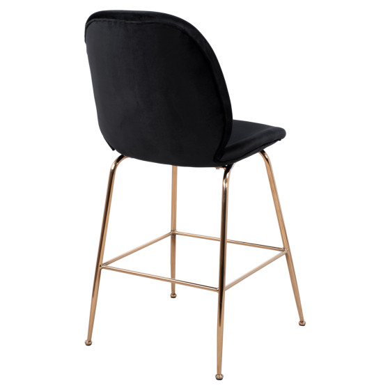 ΣΚΑΜΠΟ ΜΕΣΑΙΟΥ ΥΨΟΥΣ NORA HM8524.04 ΒΕΛΟΥΔΟ ΜΑΥΡΟ & ΧΡΥΣΟ ΜΕΤΑΛΛΙΚΟ ΣΚΕΛΕΤΟ 48x61x103Υ εκ.