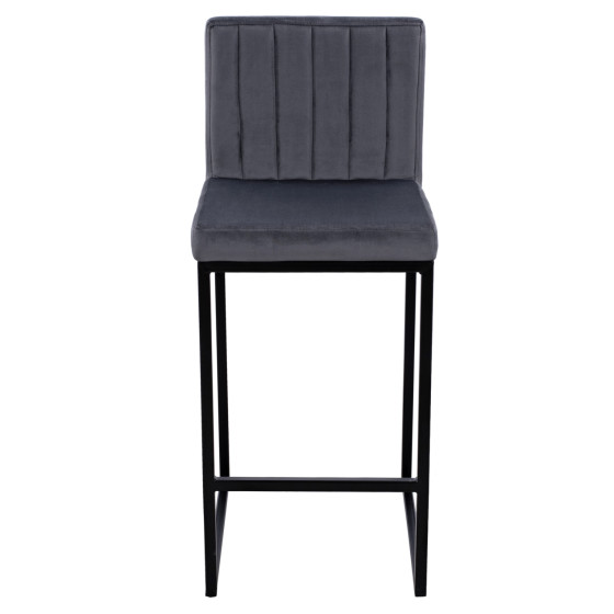 ΣΚΑΜΠΟ ΜΕΣΑΙΟΥ ΥΨΟΥΣ PIPER ΒΕΛΟΥΔΟ ΓΚΡΙ & ΜΑΥΡΟ ΜΕΤΑΛΛΙΚΟ ΣΚΕΛΕΤΟ HM8525.01 40x49x96Υ εκ.